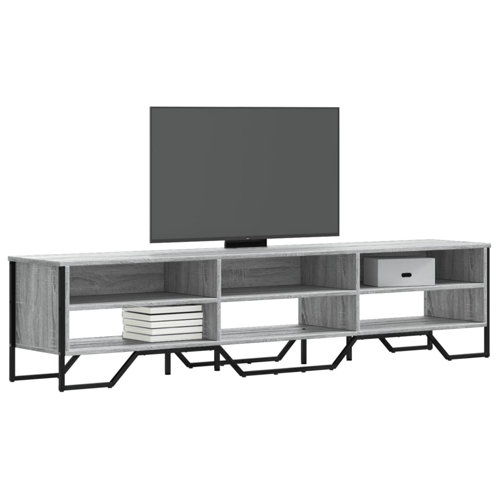 Dulap TV, gri sonoma, 180x34x41 cm, lemn prelucrat — imaginea 2