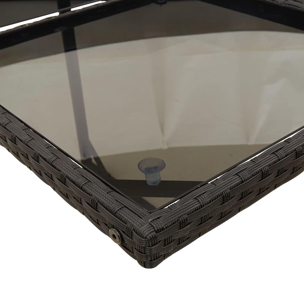 Set mobilier de exterior cu perne, 11 piese, negru, poliratan — imaginea 8