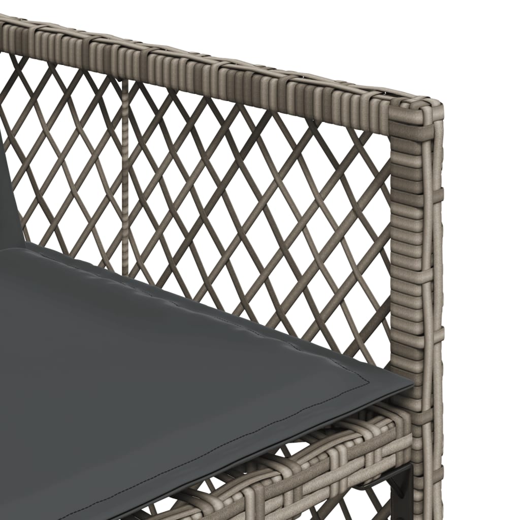 Set mobilier de gradina cu perne, 13 piese, gri, poliratan — imaginea 9