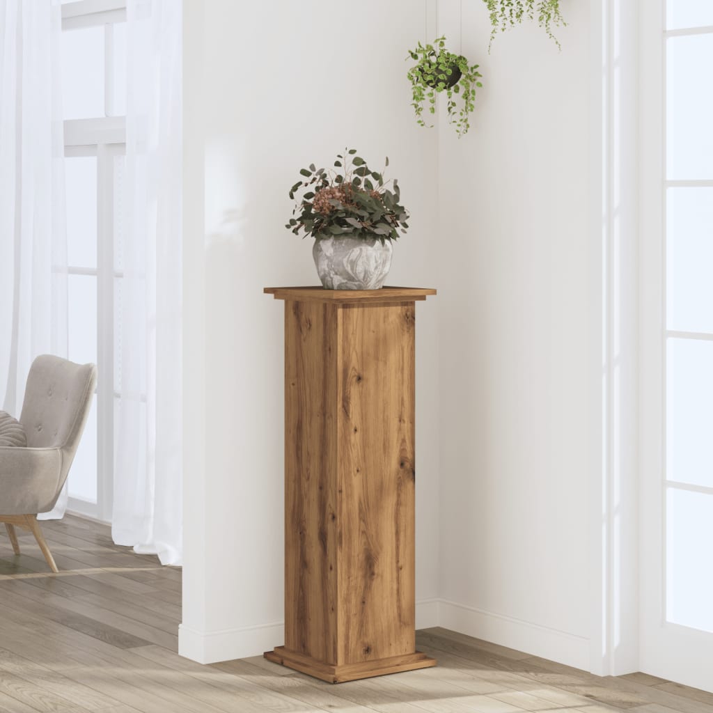 Suport de plante stejar artizanal, 33x33x100 cm, lemn prelucrat — imaginea 2