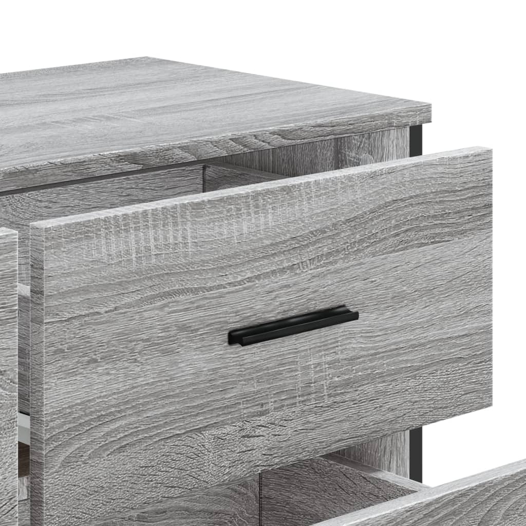 Comoda cu sertare, gri sonoma 91x35,5x74,5 cm lemn prelucrat — imaginea 8