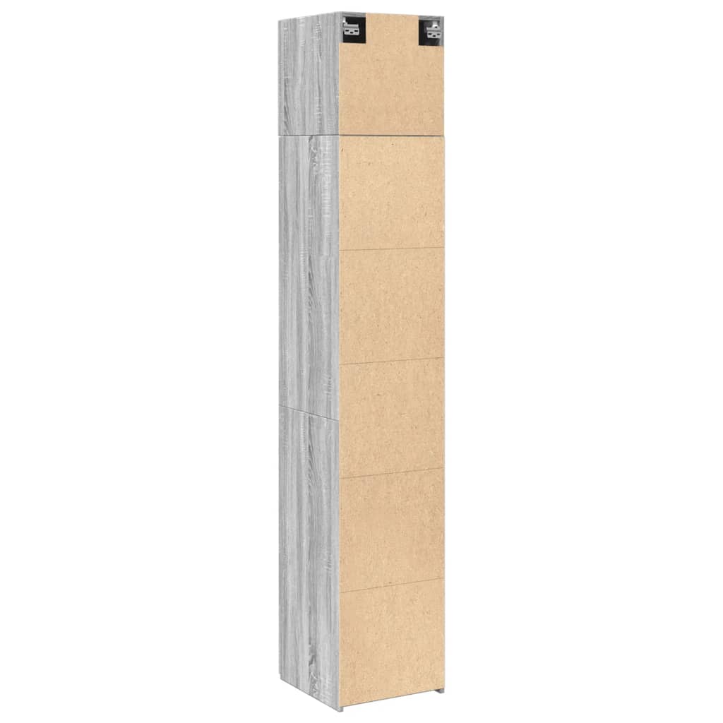 Dulap depozitare slim sonoma gri 40x42,5x225 cm lemn prelucrat — imaginea 8