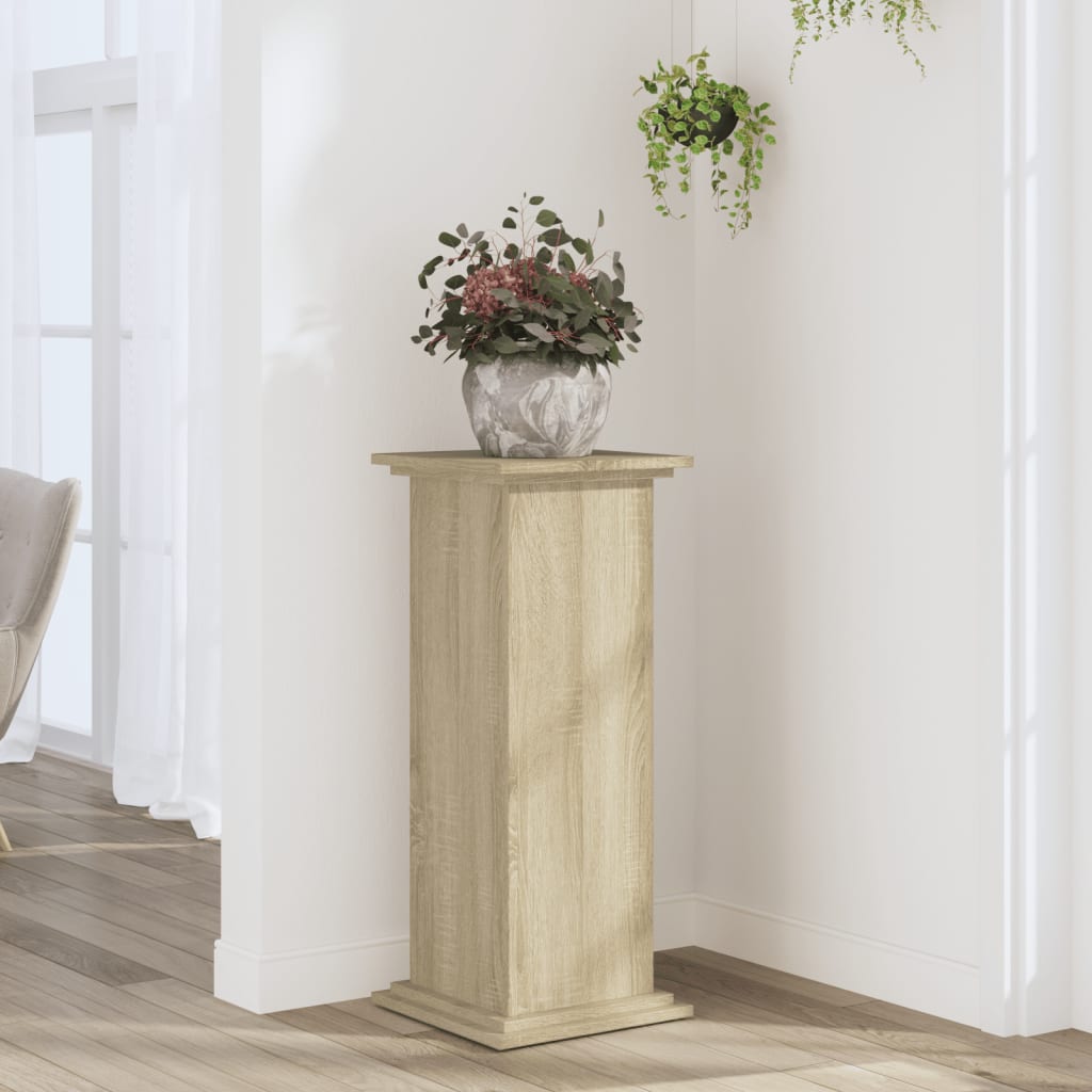 Suport de plante, stejar sonoma, 33x33x80 cm, lemn prelucrat — imaginea 2