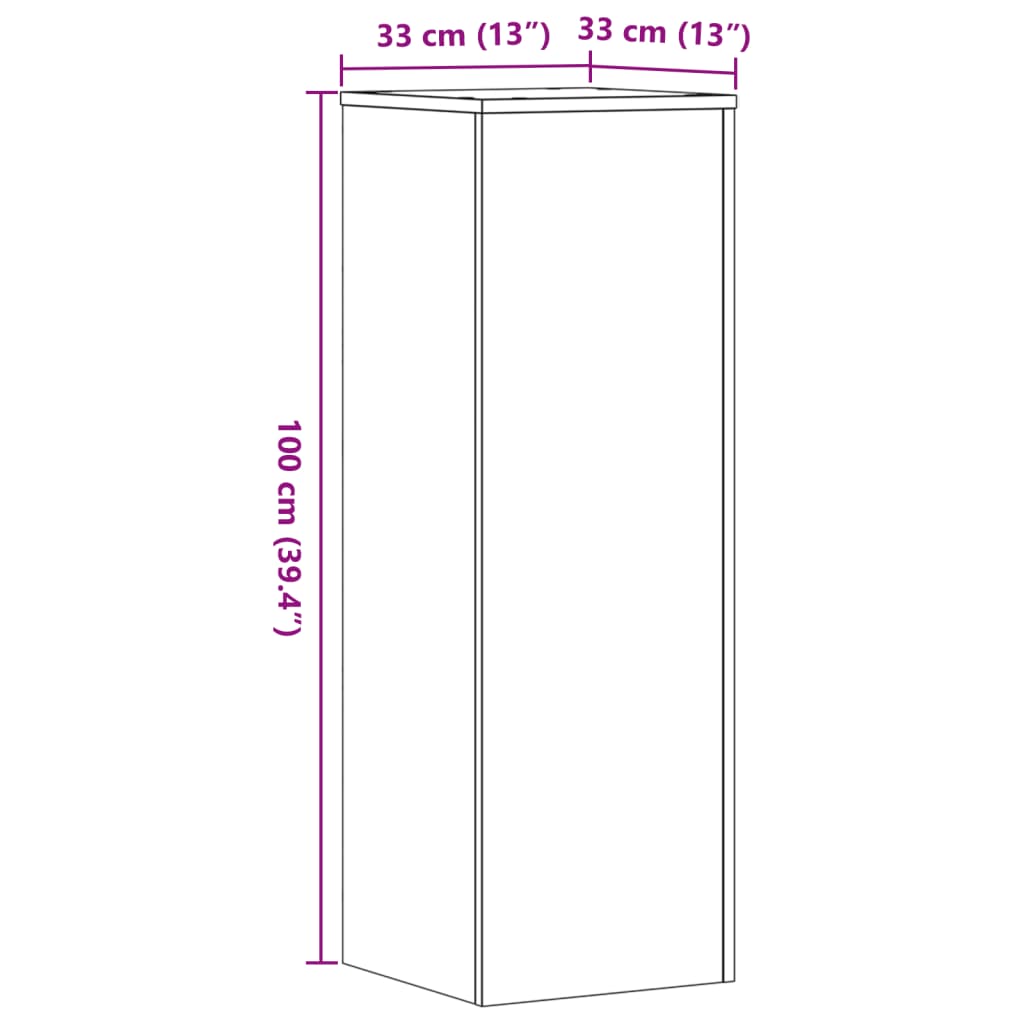 Suport de plante stejar artizanal, 33x33x100 cm, lemn prelucrat — imaginea 9