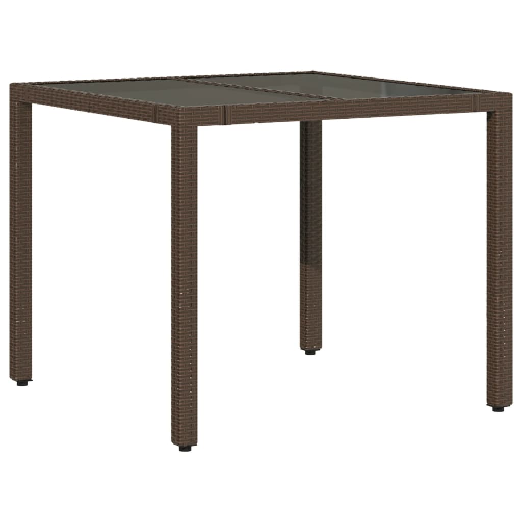 Set bistro de gradina, 3 piese, cu perne, maro, poliratan — imaginea 4