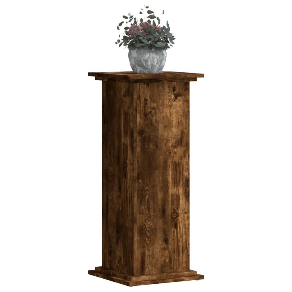 Suport de plante, stejar fumuriu, 33x33x80 cm, lemn prelucrat — imaginea 3
