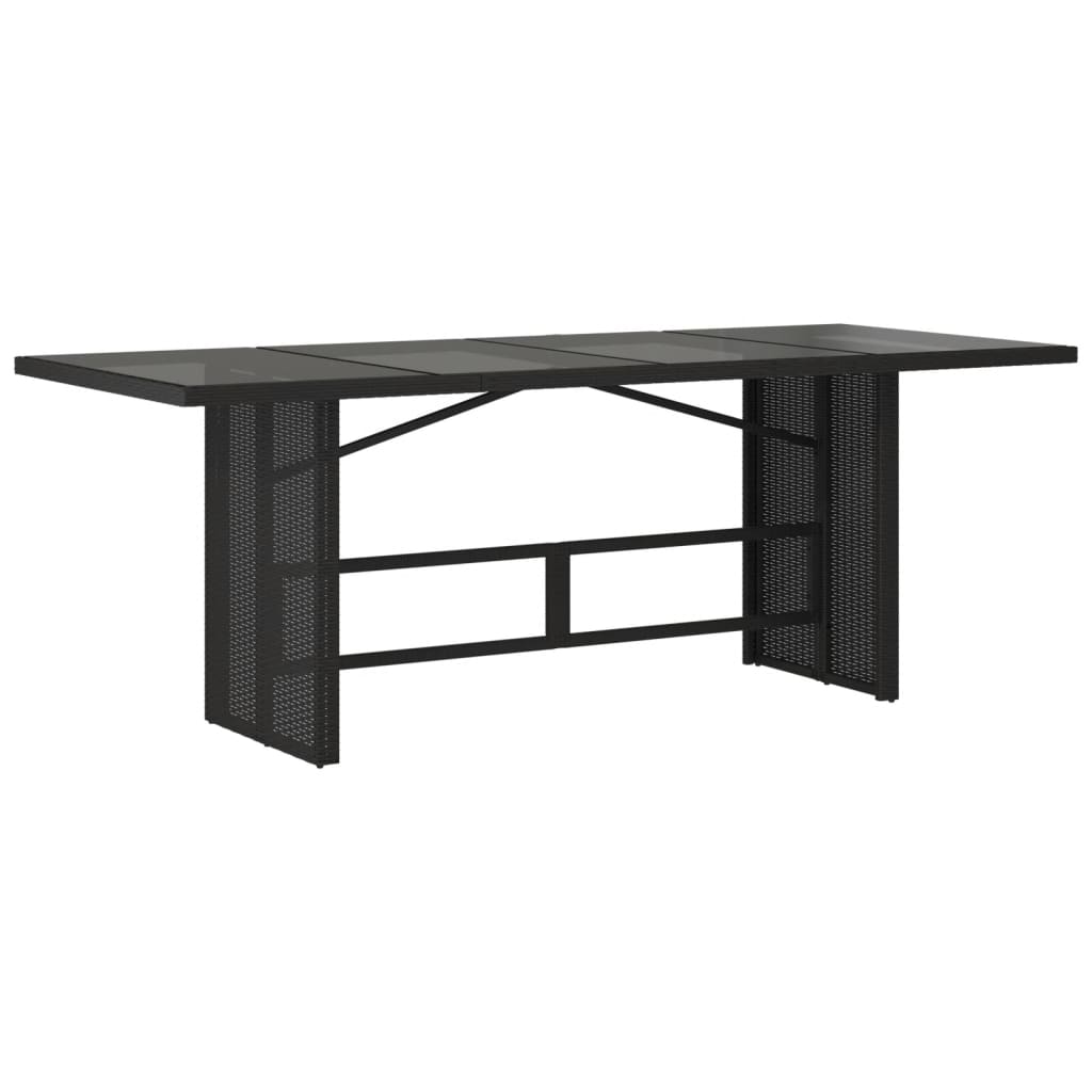 Set bistro de gradina, 9 piese, cu perne, negru, poliratan — imaginea 4