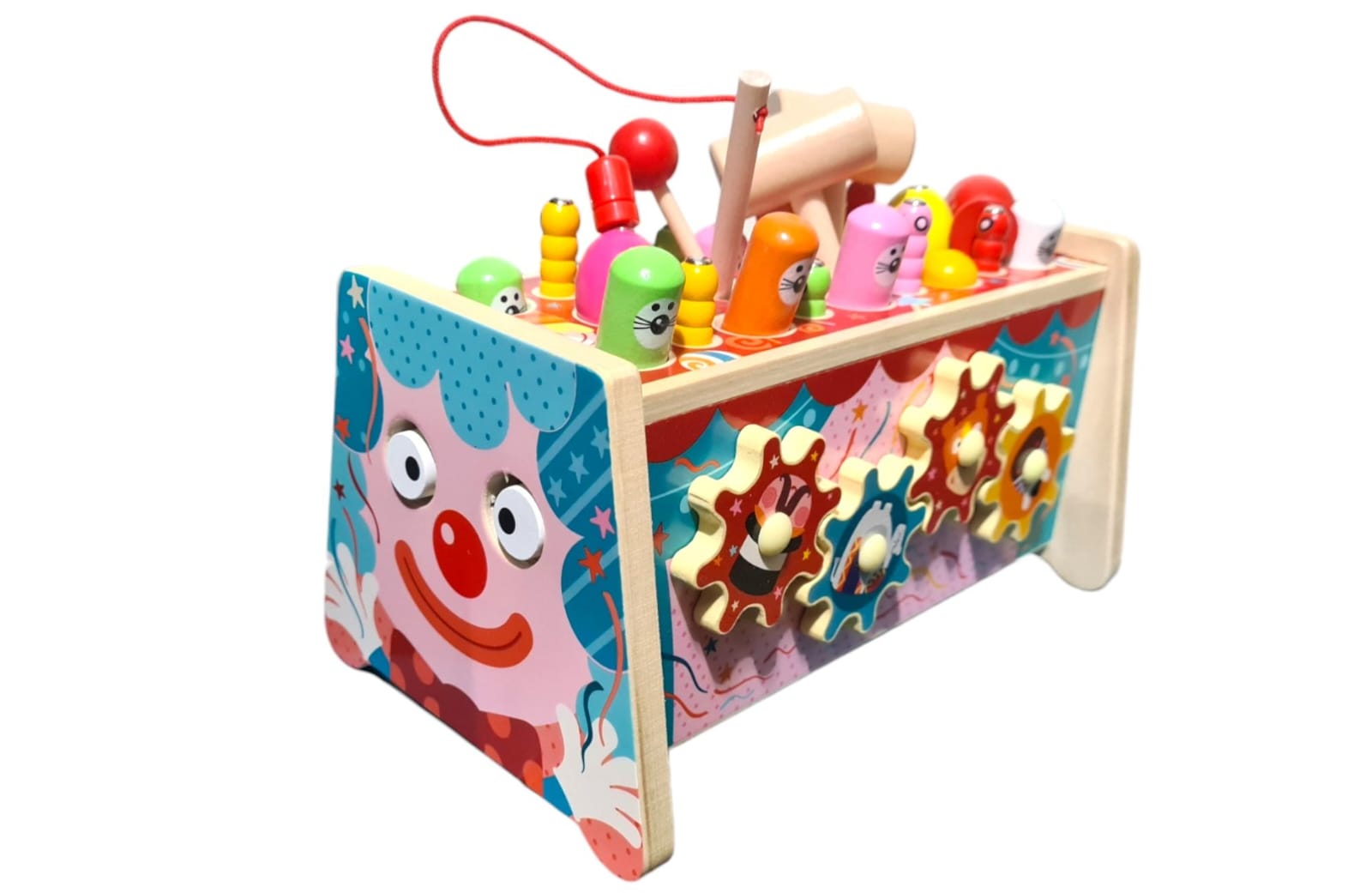 Jucarie educativa tip Banc de Lucru 3 in 1 Joc Prinde Cartita, cu xilofon si ceas — imaginea 5