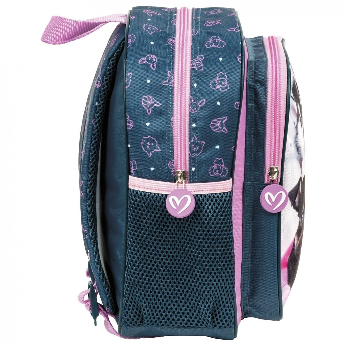 Ghiozdan ergonomic de fetite pentru gradinita, Derform, 2 compartimente, model Catelusi PL11CF38