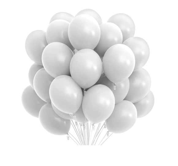 Set 50 Baloane latex, Albe 25 cm