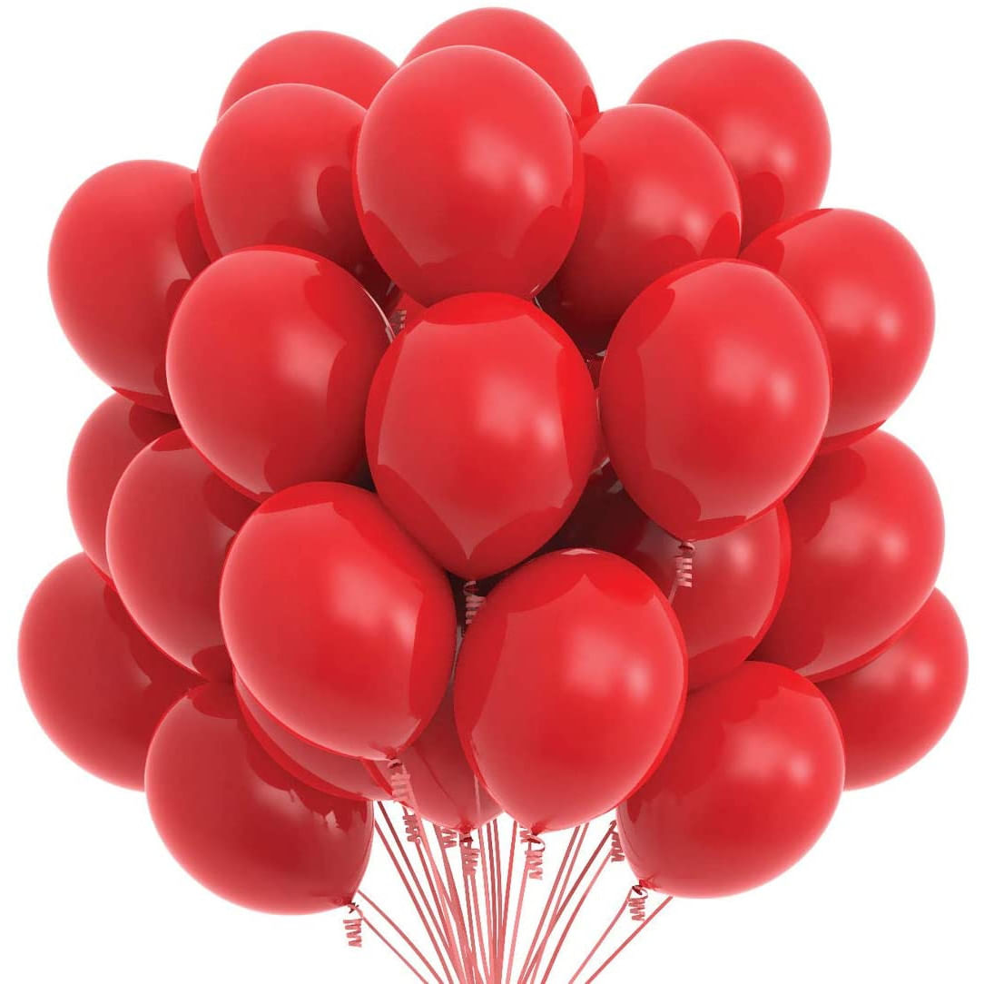 Set 100 baloane din latex , rosu , 25 cm