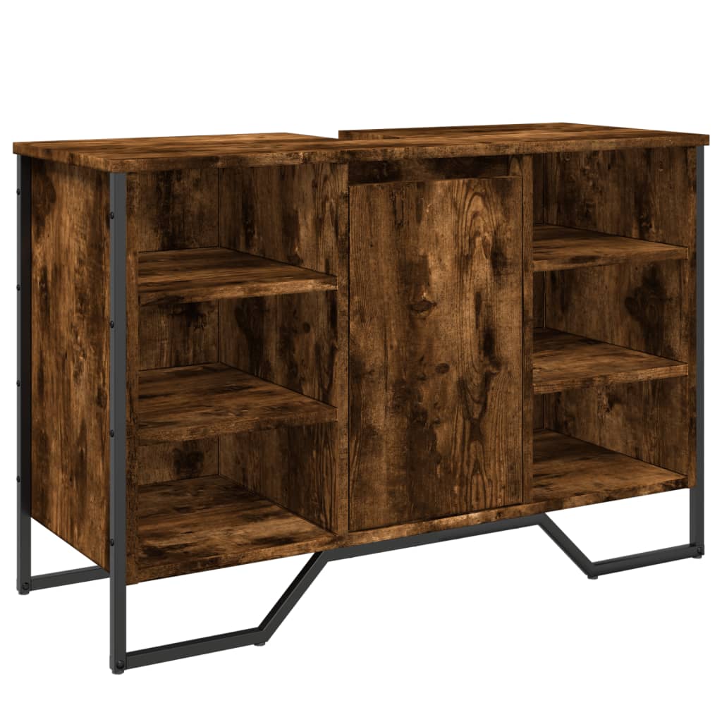 Dulap chiuveta baie, stejar fumuriu, 91x35x60 cm lemn prelucrat