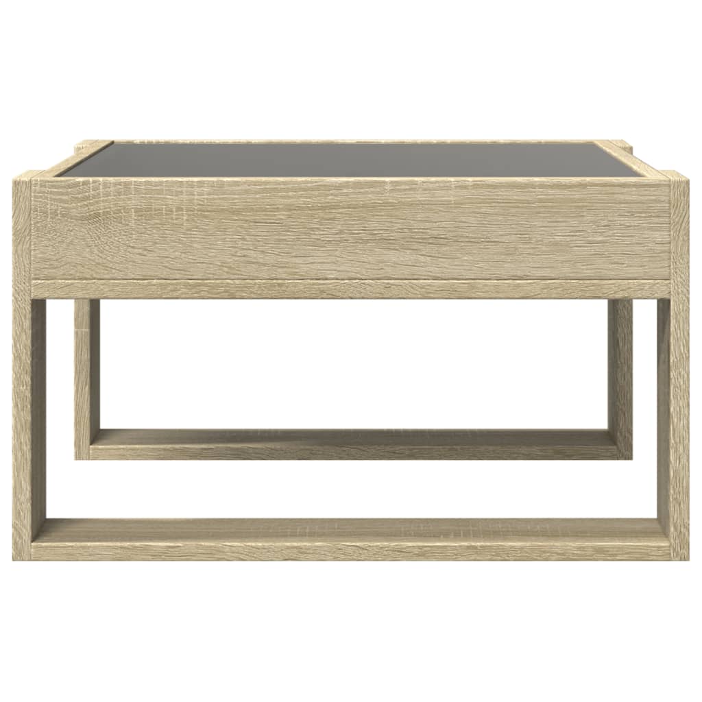 Masuta de cafea cu LED infinity, stejar sonoma, 50x53x30 cm — imaginea 6