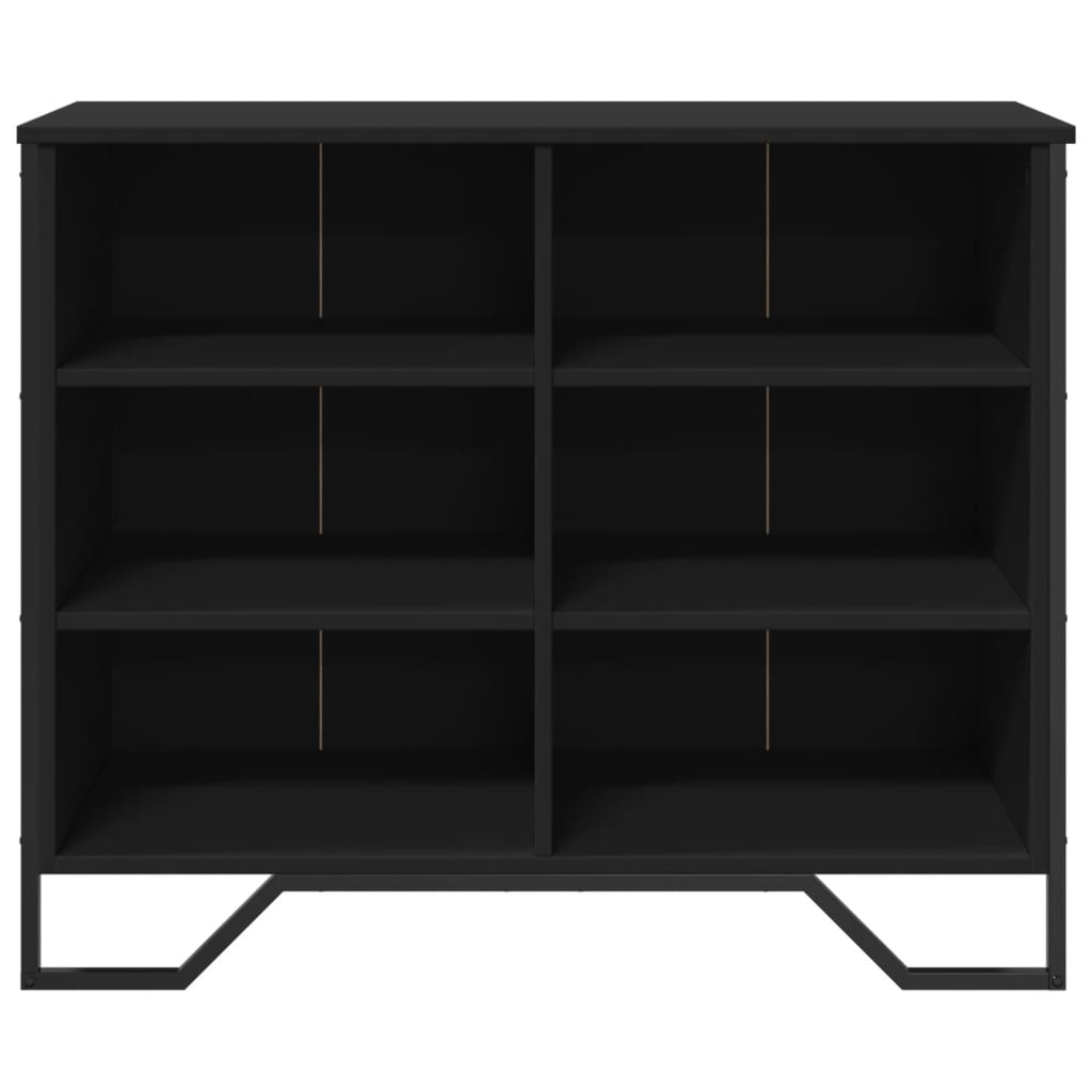 Dulap, negru, 91x35,5x74,5 cm, lemn prelucrat — imaginea 4
