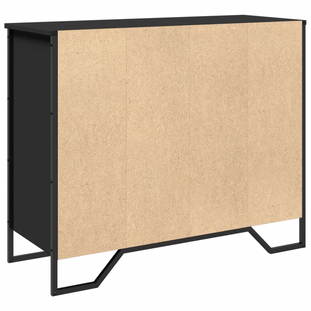 Dulap, negru, 91x35,5x74,5 cm, lemn prelucrat — imaginea 6