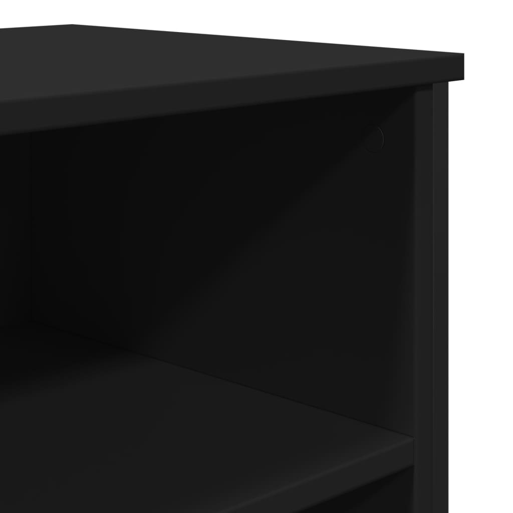 Dulap, negru, 91x35,5x74,5 cm, lemn prelucrat — imaginea 7