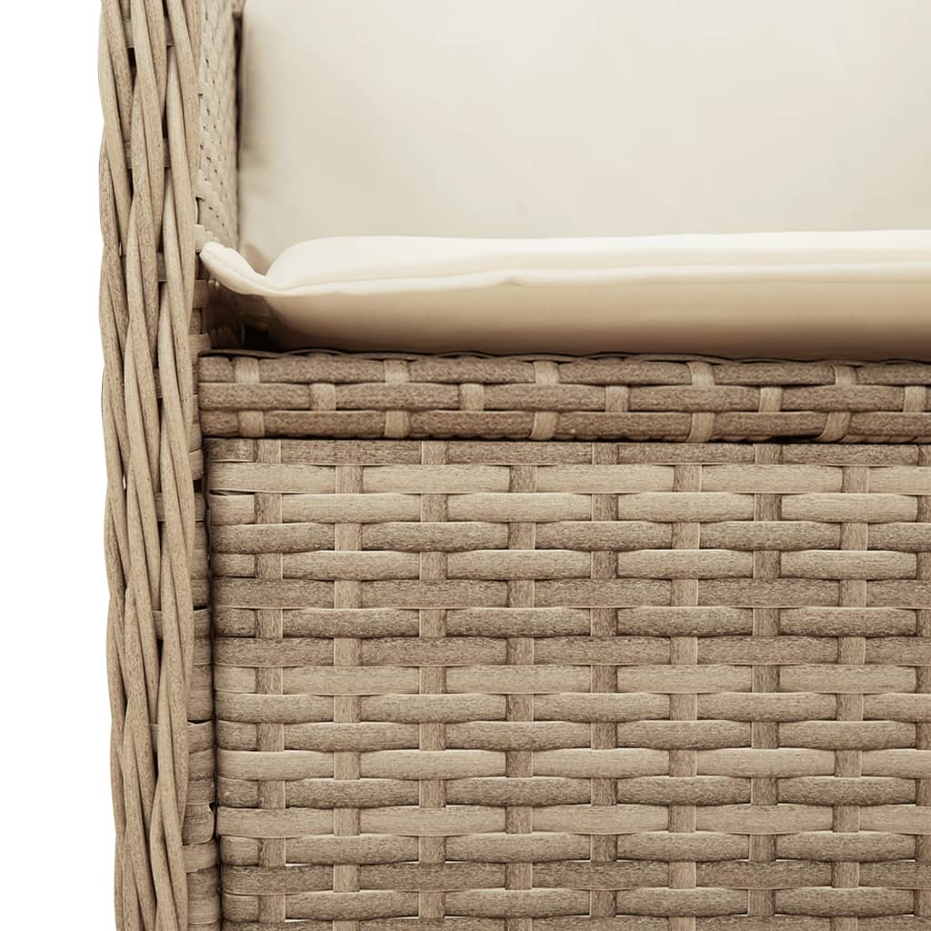 Set mobilier de gradina cu perne, 5 piese, bej, poliratan — imaginea 9