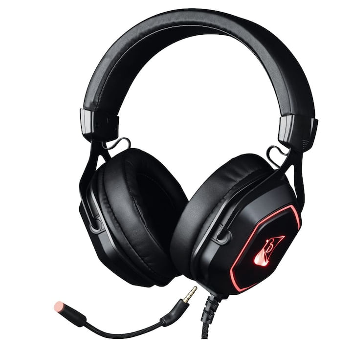 Casti cu microfon gaming Drakkar, Ragnarök Evo 7.1, Konix, negru/rosu - 1 | YEO
