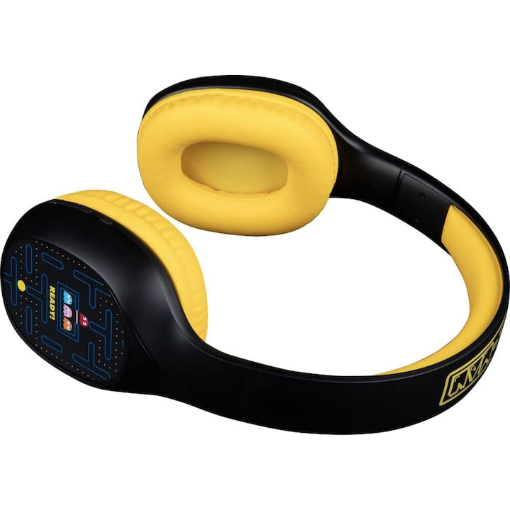 Casti wireless PacMan, Konix, Bluetooth, negru/galben