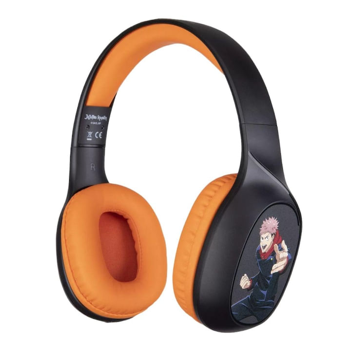 Casti wireless Jujutsu Kaisen, Konix, Bluetooth, negru/portocaliu