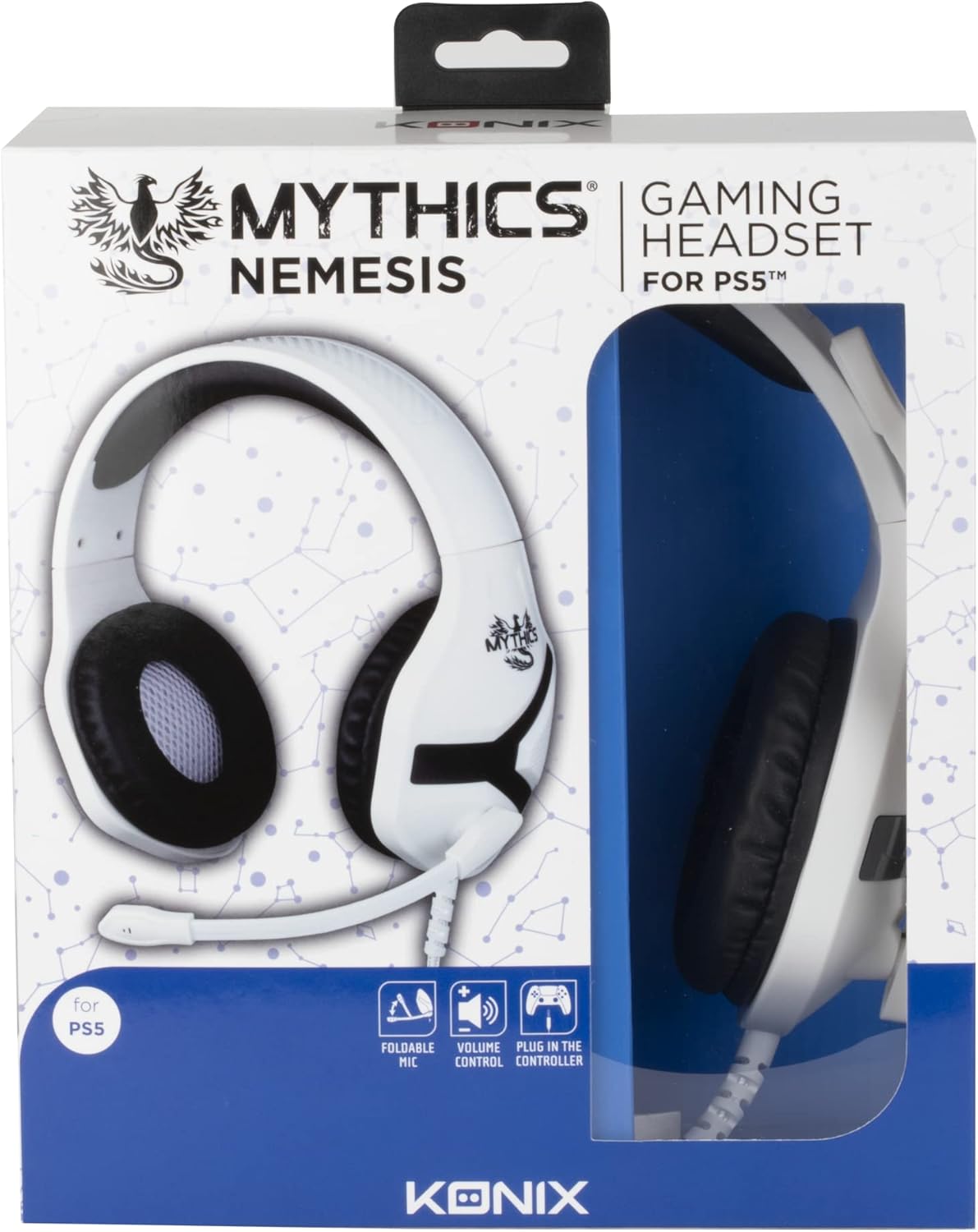 Casti gaming pentru PlayStation 5, Konix, Mythics Nemesis, Wired, alb - 1 | YEO