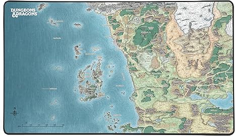 Mousepad pentru jocuri 800x460mm, Konix  Dungeons & Dragons Faerun