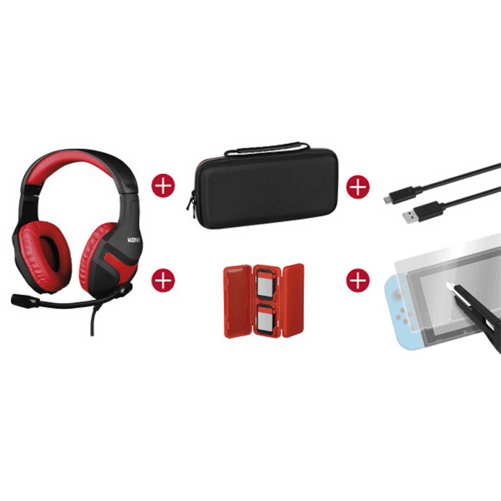 Pachet pentru gaming, Konix Mythic Nintendo Switch, negru/rosu - 1 | YEO