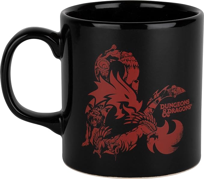 Cana Dungeons & Dragons Monsters din ceramica, 320ml, negru/rosu - 1 | YEO