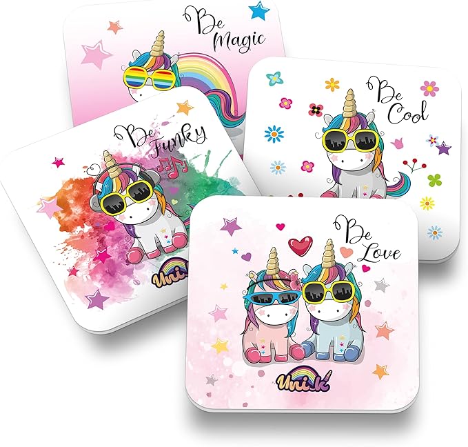 Suporturi pahare, Unik  Coasters Unicorn, pentru 4 pahare