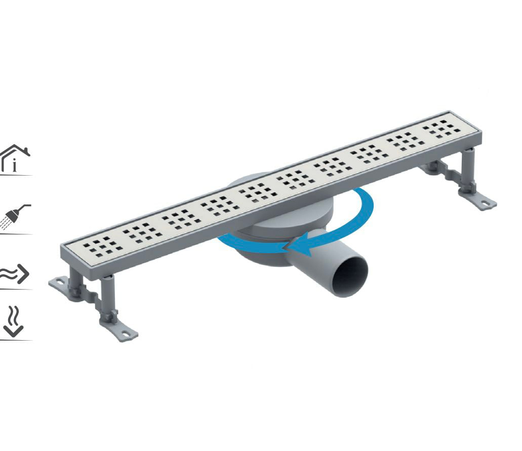 Rigola dus Maxiflow Pera cu gratar inox, 50cm