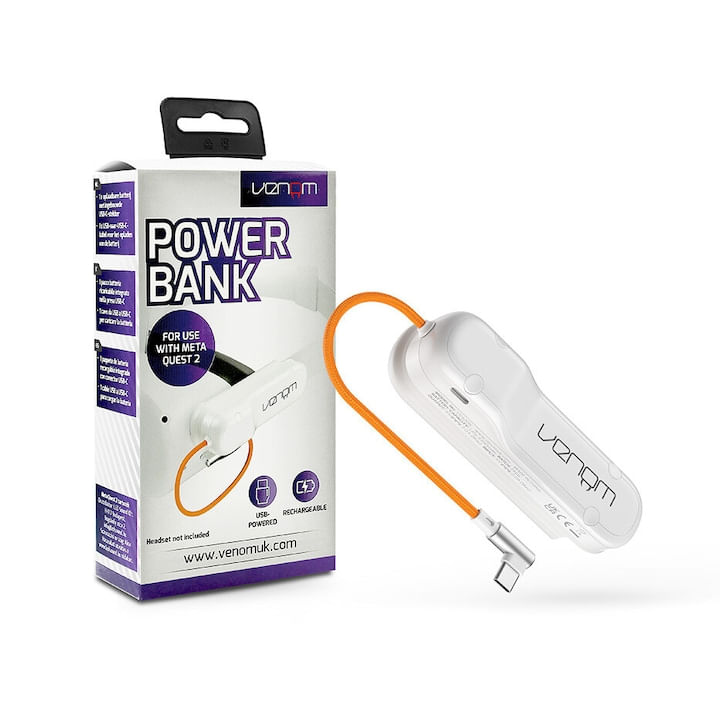 Baterie externa pentru Meta Quest 2,3350 mAh, alb