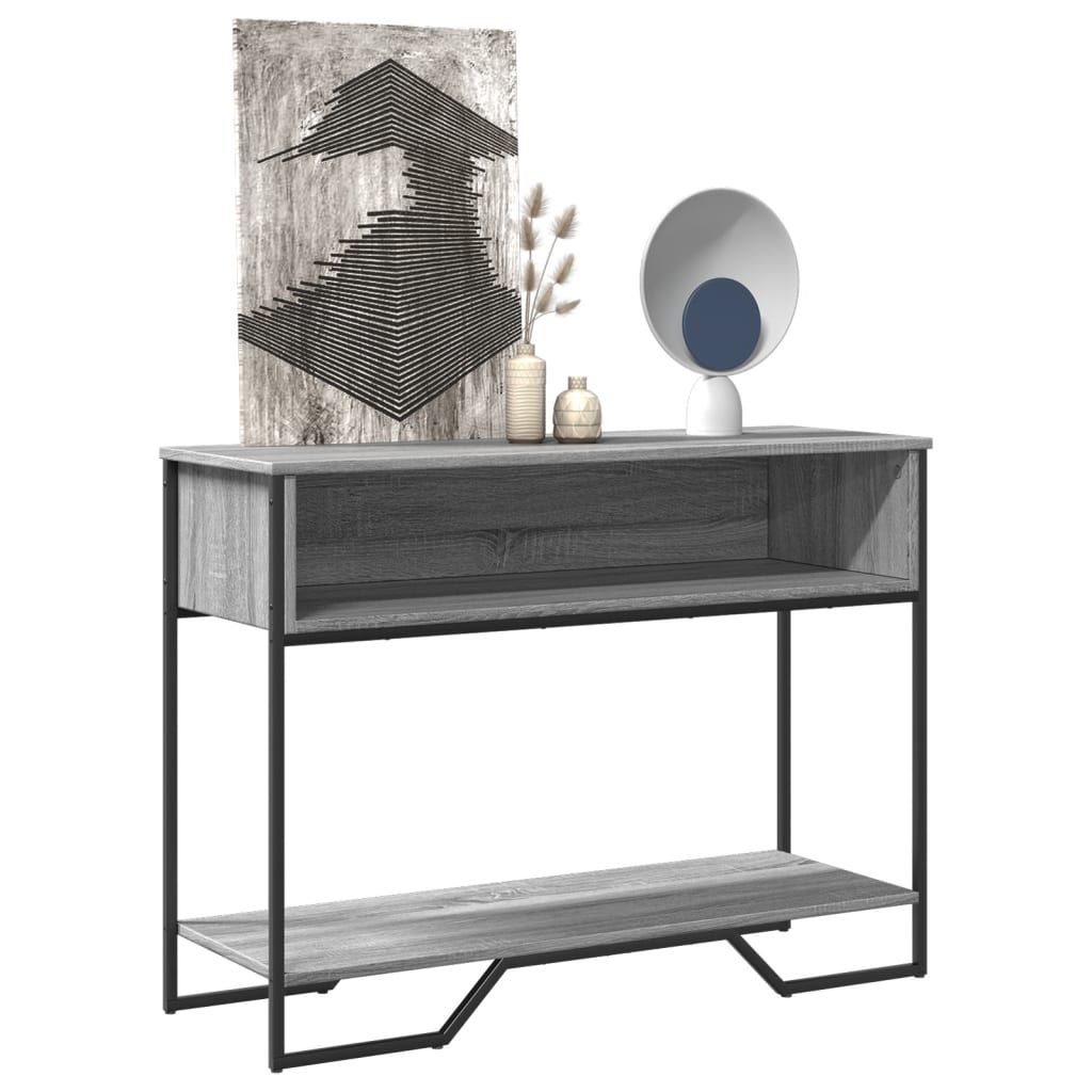 Masuta consola, gri sonoma, 100x35x74,5 cm, lemn prelucrat — imaginea 2