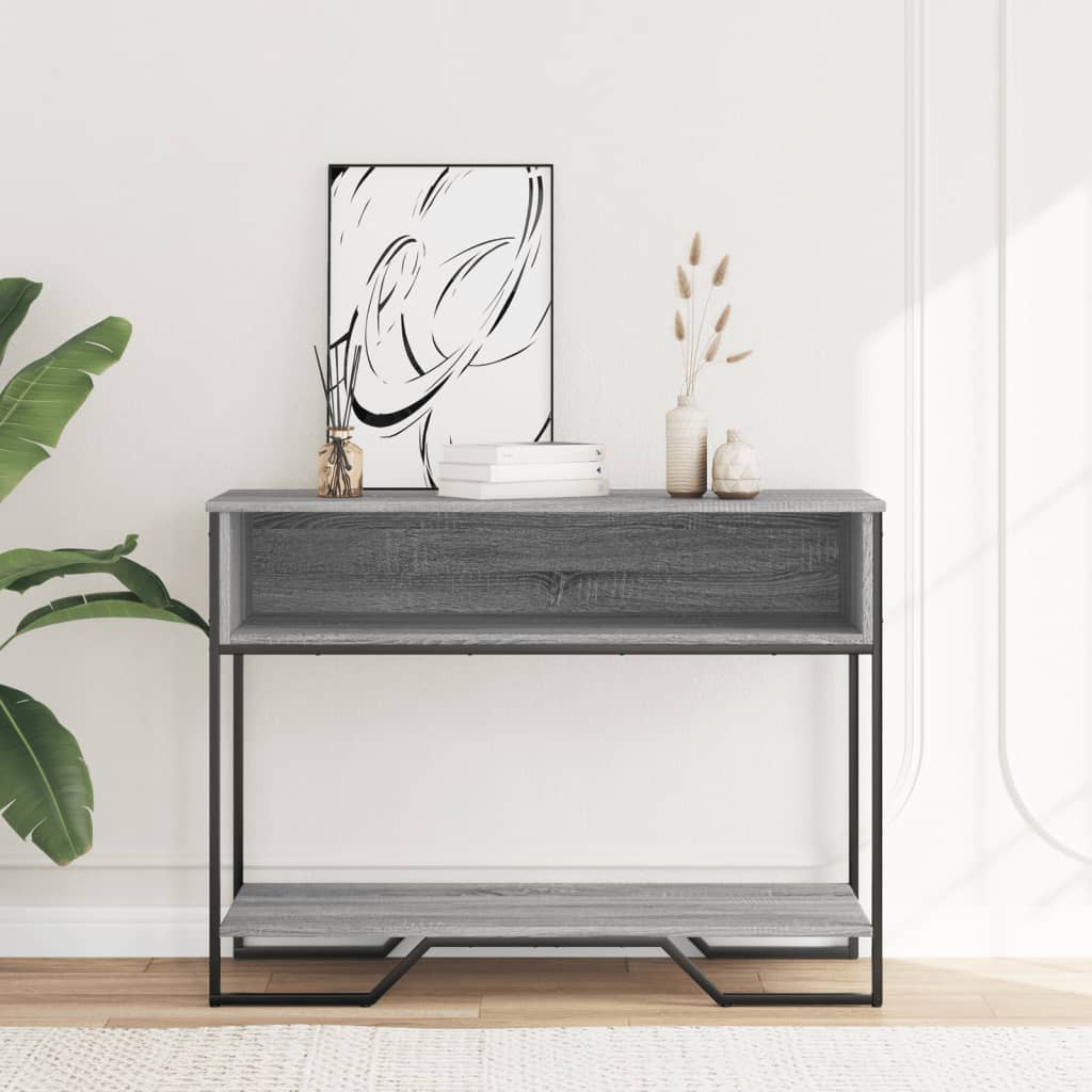 Masuta consola, gri sonoma, 100x35x74,5 cm, lemn prelucrat — imaginea 3
