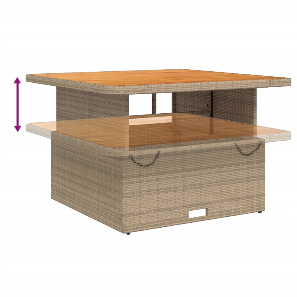 Set mobilier de gradina cu perne, 5 piese, bej, poliratan — imaginea 9