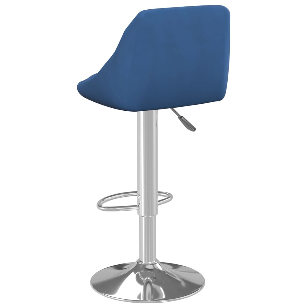 Scaun de bar, albastru, catifea — imaginea 5