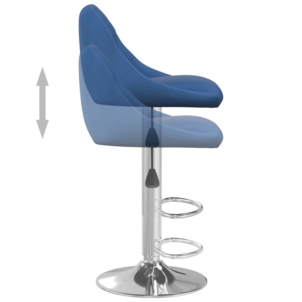 Scaun de bar, albastru, catifea — imaginea 6