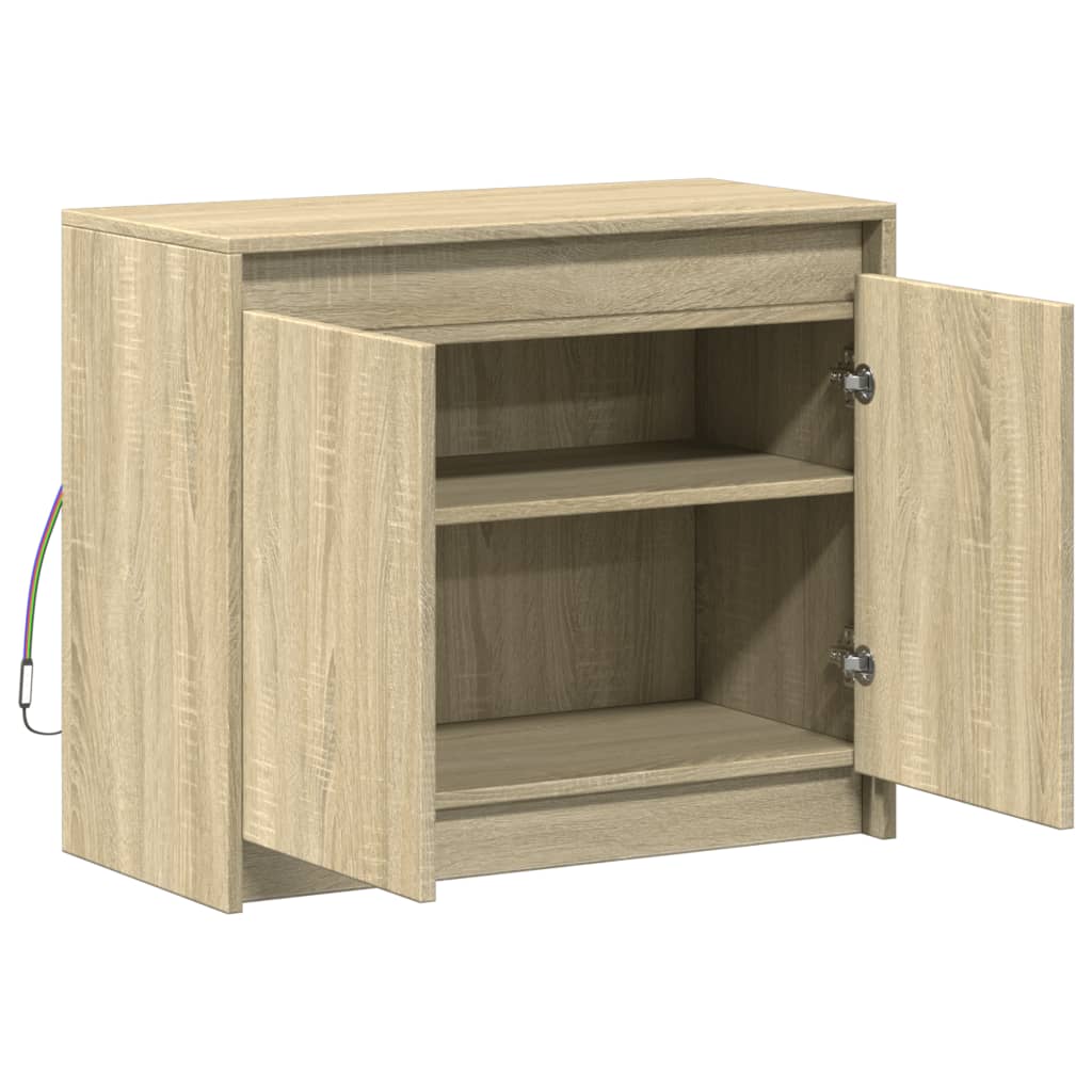 Dulap cu LED, stejar sonoma, 72x34x61 cm, lemn prelucrat — imaginea 7