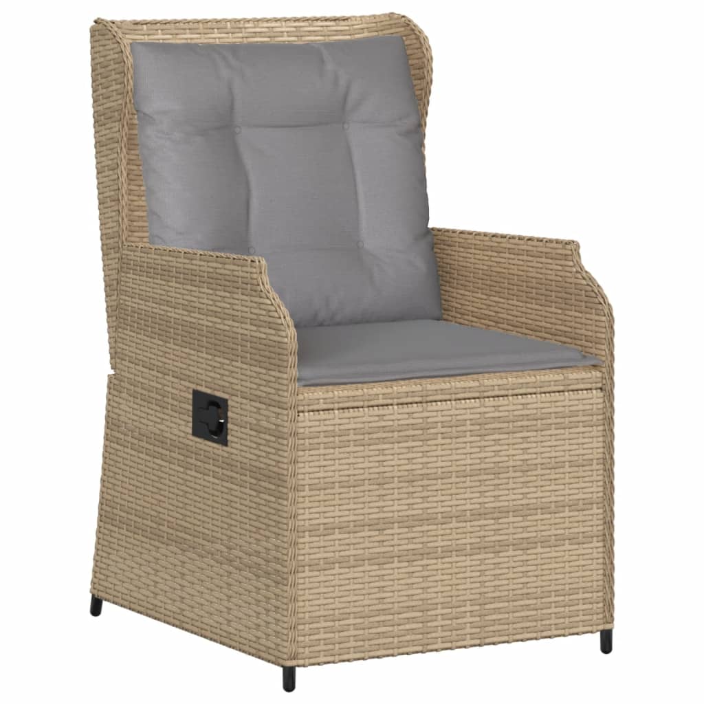 Set mobilier de gradina cu perne, 5 piese, bej, poliratan — imaginea 3