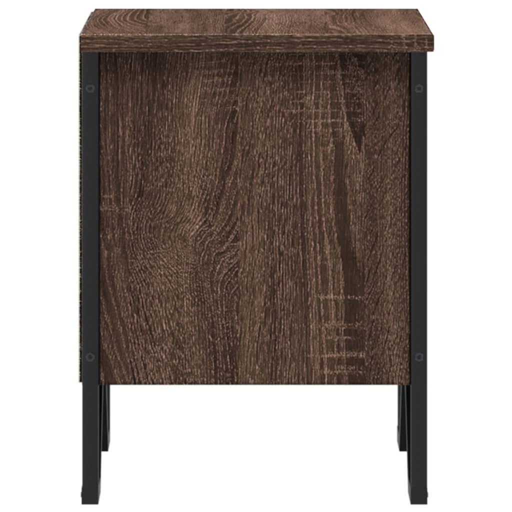 Noptiera, stejar maro, 40x30x40 cm, lemn prelucrat — imaginea 6