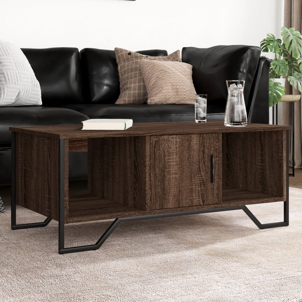 Masuta de cafea, stejar maro, 100x51x40 cm, lemn prelucrat — imaginea 2