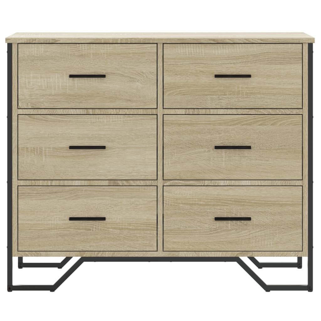 Comoda cu sertare, stejar sonoma 91x35,5x74,5 cm lemn prelucrat — imaginea 4