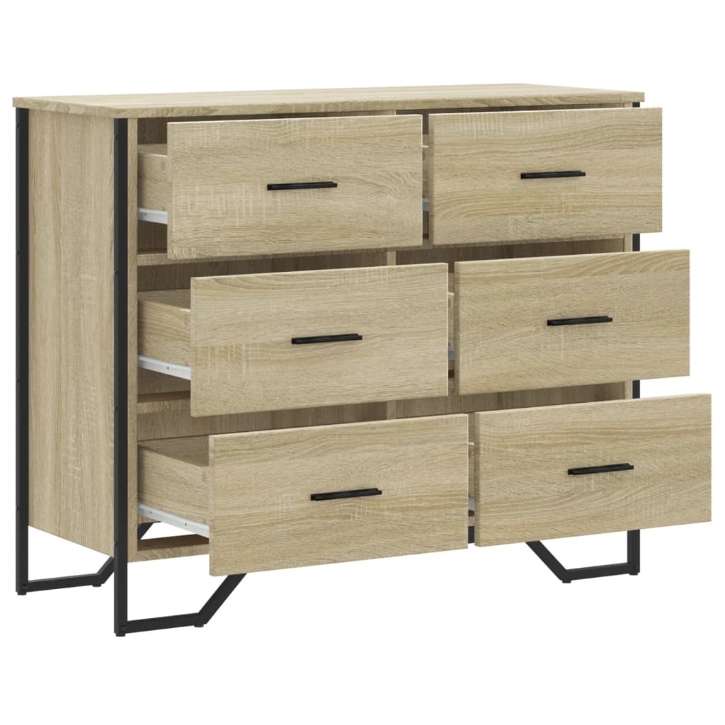Comoda cu sertare, stejar sonoma 91x35,5x74,5 cm lemn prelucrat — imaginea 7