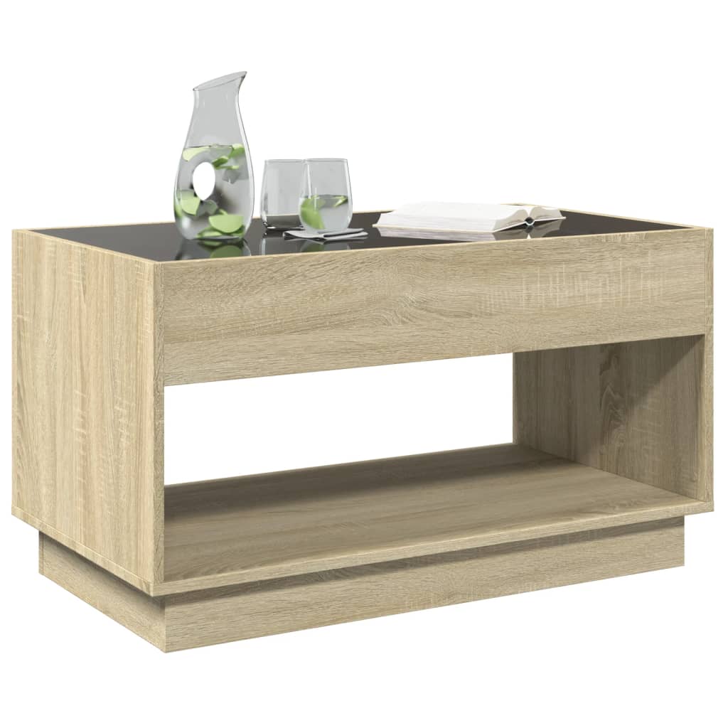 Masuta de cafea cu LED infinity, stejar sonoma, 90x50x50 cm — imaginea 4