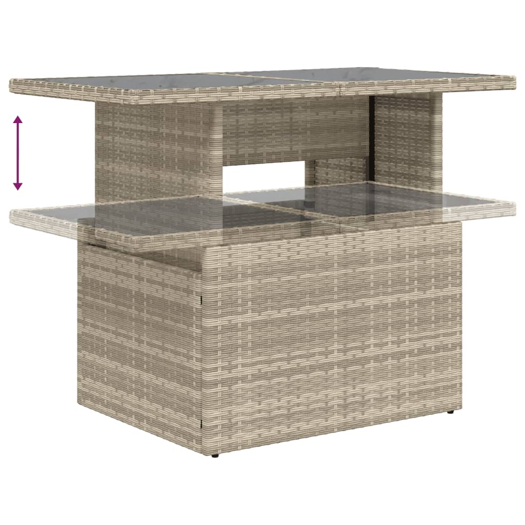 Set canapele de gradina cu perne, 6 piese gri deschis poliratan — imaginea 7