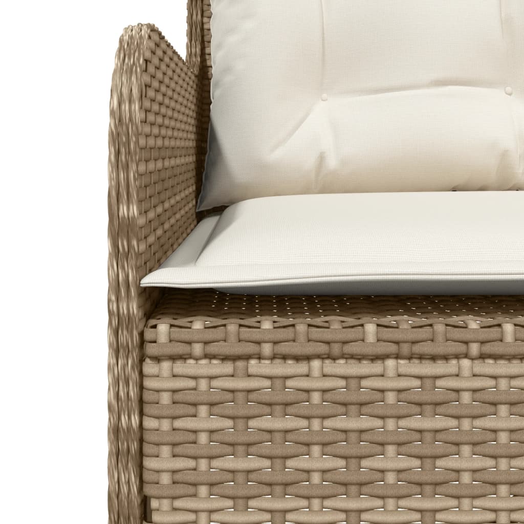 Set canapele de gradina cu perne, 2 piese, bej, poliratan — imaginea 7