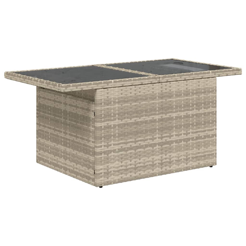 Set canapele de gradina cu perne, 7piese gri deschis poliratan — imaginea 3