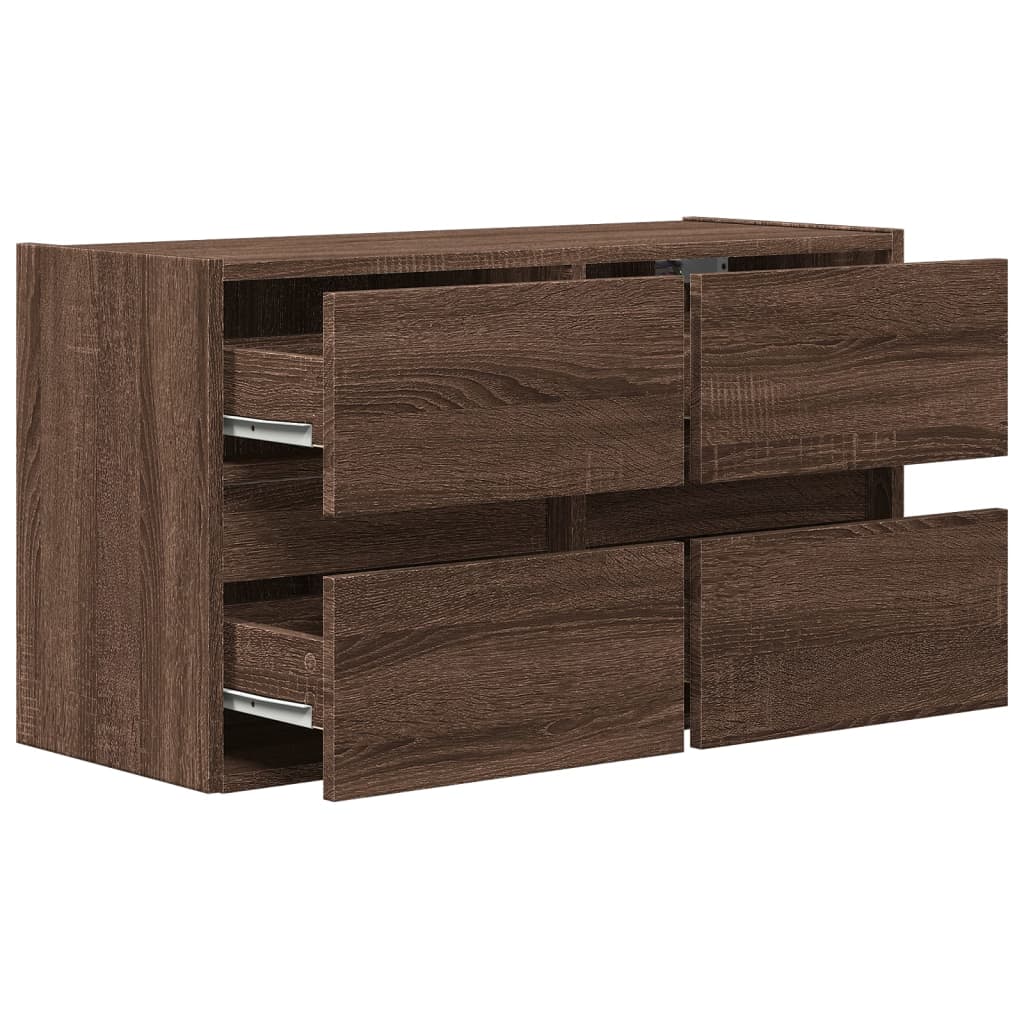 Comoda TV de perete cu lumini LED, stejar maro, 80x31x45 cm — imaginea 9