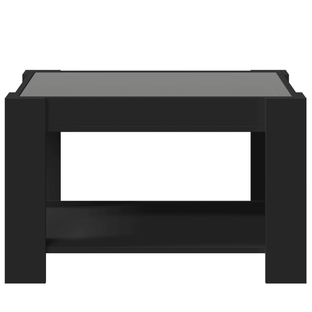 Masuta de cafea cu LED, negru, 73x53x45 cm, lemn prelucrat — imaginea 6