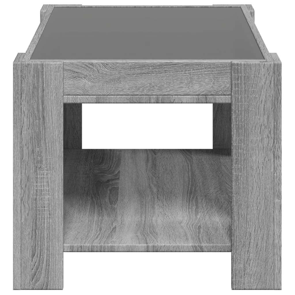 Masuta de cafea cu LED sonoma gri 73x53x45 cm lemn prelucrat — imaginea 7