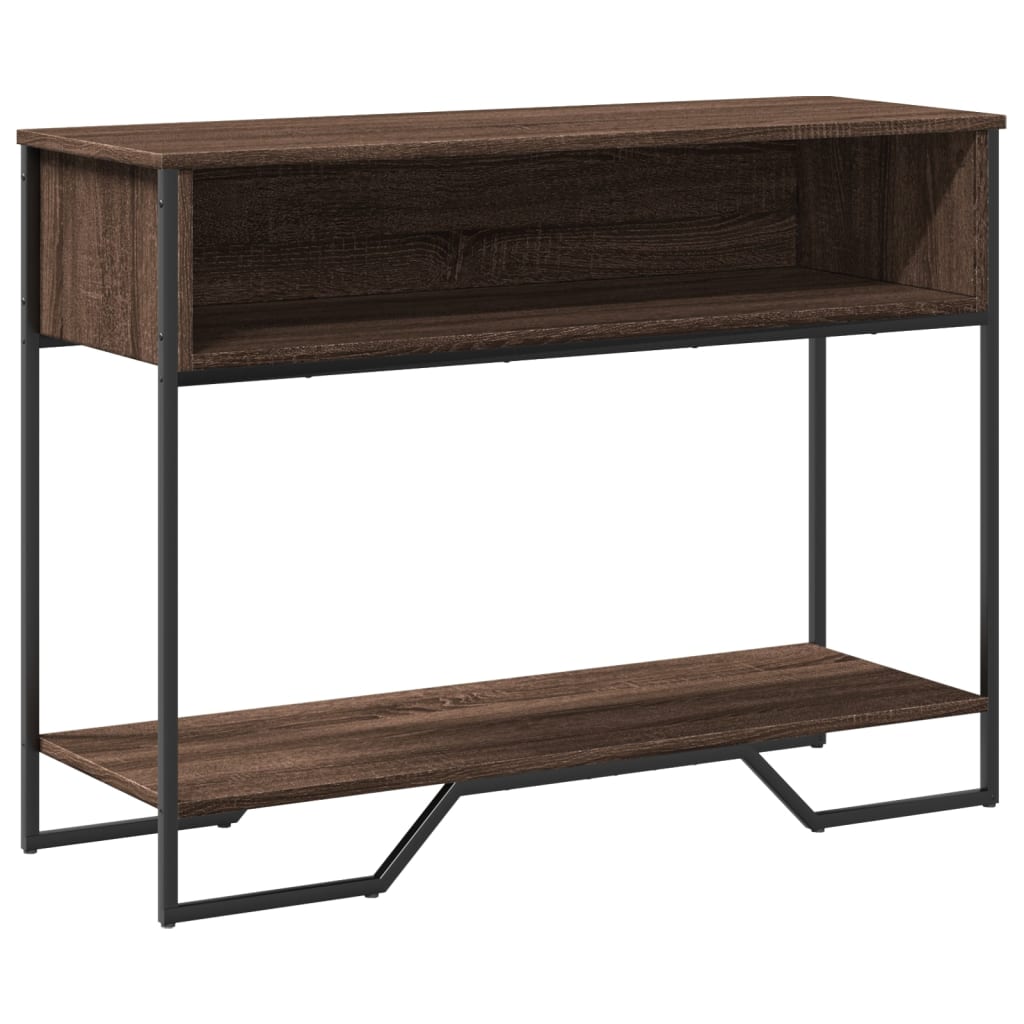 Masuta consola, stejar maro, 100x35x74,5 cm, lemn prelucrat